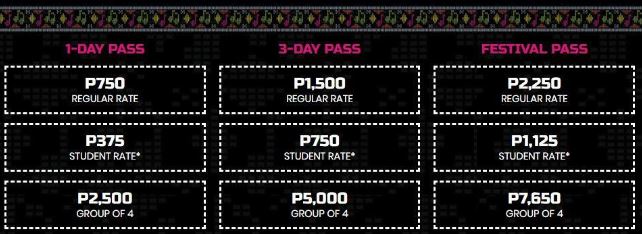Ticket prices for Pinoy Playlist 2018